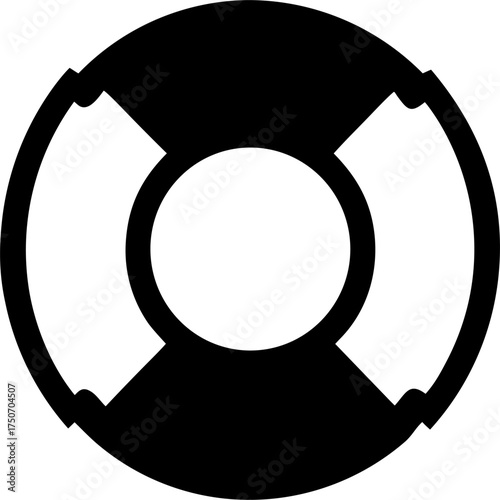 Lifebuoy Silhouette Vector | Rescue Ring Icon | Nautical Safety Equipment SVG