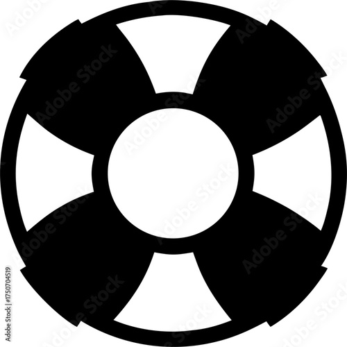 Lifebuoy Silhouette Vector | Rescue Ring Icon | Nautical Safety Equipment SVG