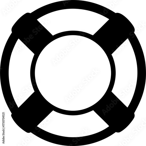 Lifebuoy Silhouette Vector | Rescue Ring Icon | Nautical Safety Equipment SVG
