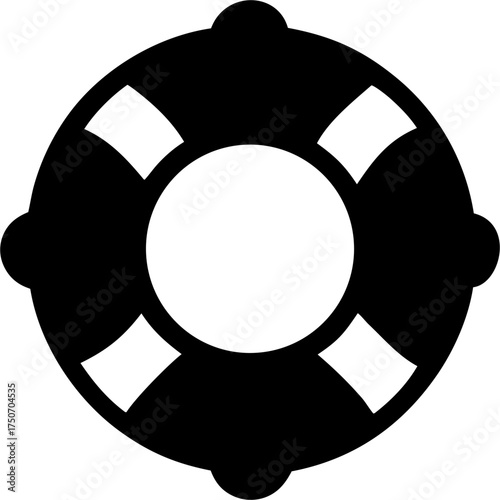Lifebuoy Silhouette Vector | Rescue Ring Icon | Nautical Safety Equipment SVG