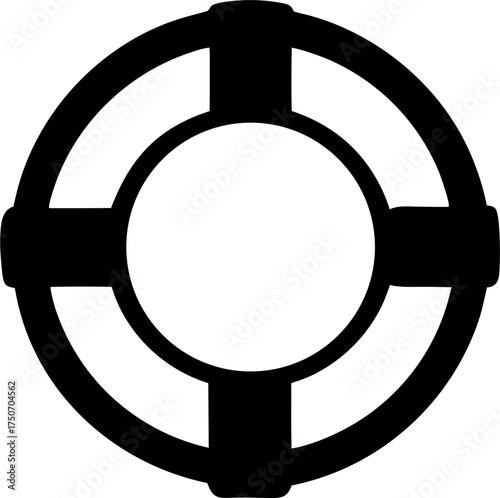 Lifebuoy Silhouette Vector | Rescue Ring Icon | Nautical Safety Equipment SVG