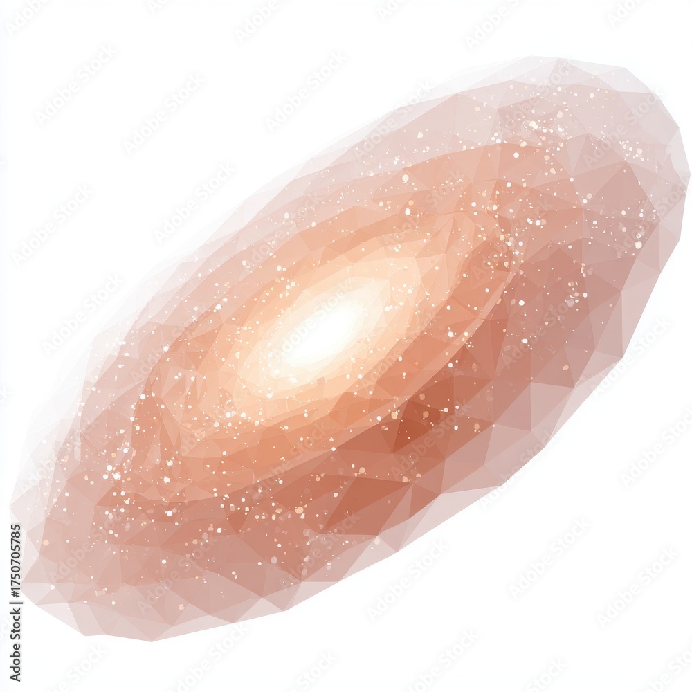 Fototapeta premium Abstract Peach and White Spiral Galaxy Digital Painting