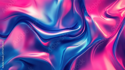 Vibrant Iridescent Liquid Waves Abstract Background.