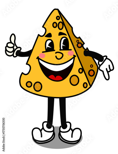 illustration of a happy cheese