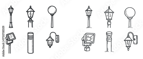 Hand-Drawn Streetlight Icons