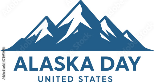 Alaska State Celebration Featuring Big Dipper Constellation and Northern Mountain Silhouette under Polar Sky Minimal Illustration