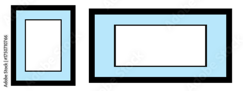 Empty picture frame vector illustration. Vintage retro wall decoration.
