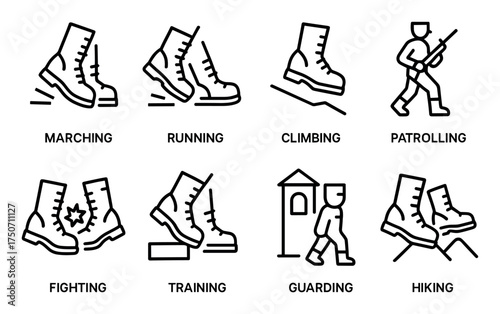 Military Footwear Icons