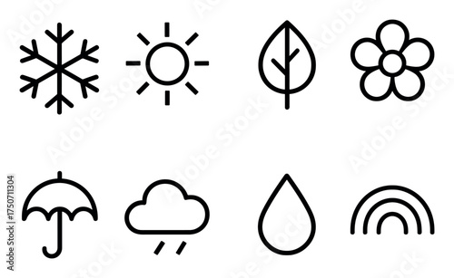 Minimalist Seasonal Icons