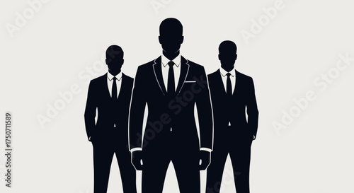 Silhouetted Figures in Suits - A Study in Power and Anonymity.
