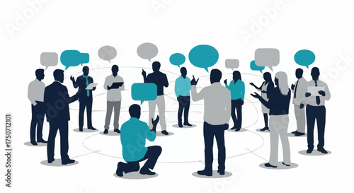 Group of people in a circle discussing ideas and sharing thoughts.