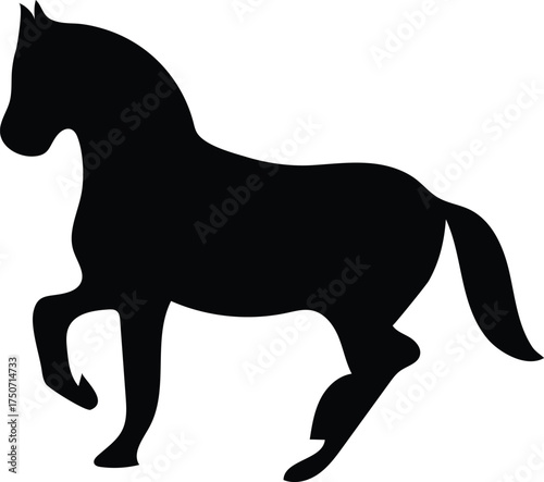 Elegant Prancing Horse Silhouette Icon