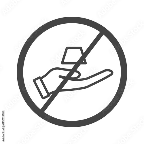 Forbidden sign with one gold bars in hand icon