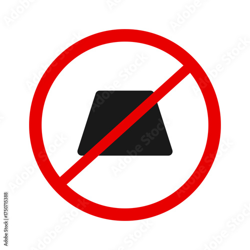 Forbidden sign with one gold bars