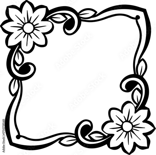 SVG vector illustration of a beautiful decorative frame.Decorative Floral Frame with Bow Design Element