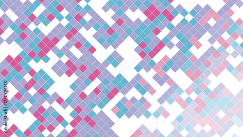 Abstract geometric composition featuring sparse cubes and vibrant color elements perfect for modern design projects
