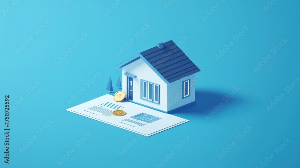 custom made wallpaper toronto digital3D Model House on Contract, Property Investment, Online Background