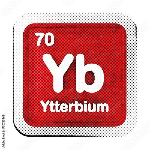 3d periodic table ytterbium halftone style