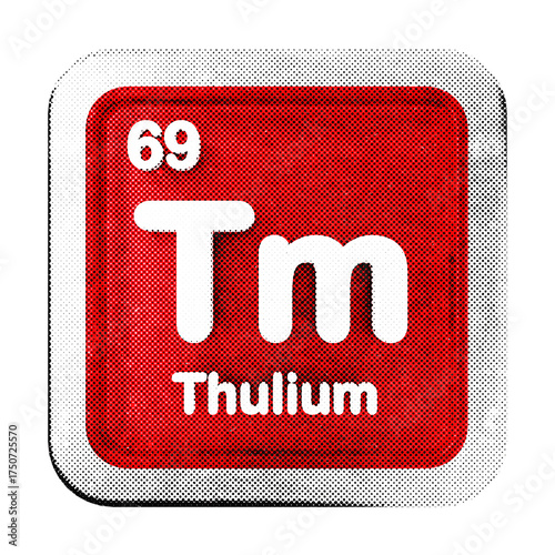 Obraz na plátně 3d periodic table thulium halftone style
