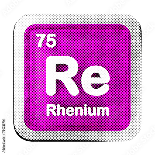3d periodic table rhenium halftone style