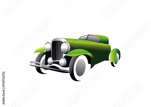 logo de voiture grise verte vintage classique