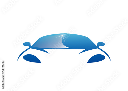 logo de voiture bleu en face 