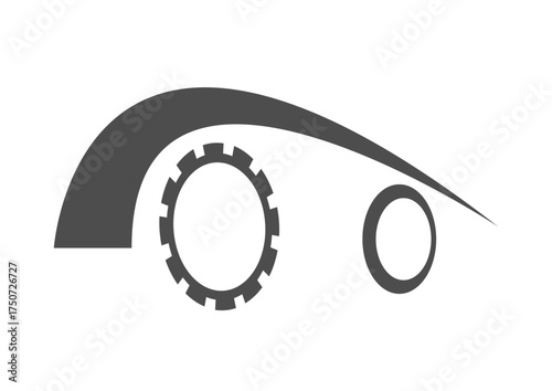 logo de voiture avec symbole mécanqiue d'engrenage