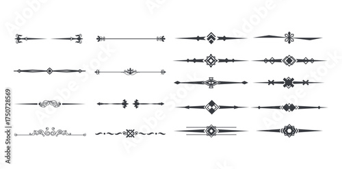 elements or border and page rules frame vector illustration set. Set of decorative vintage vector elements. dividers for your design. Divider, border, header 
