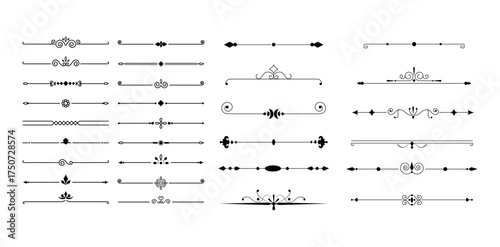 elements or border and page rules frame vector illustration set. Set of decorative vintage vector elements. dividers for your design. Divider, border, header 