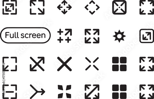 Modern UI icons for screen expansion and view modes