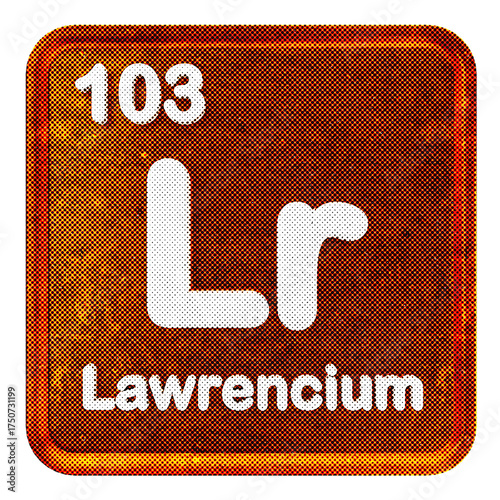 фотографія 3d periodic table lawrencium halftone style