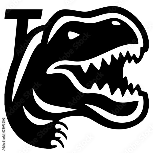 t rex as a simple logo vector illustration