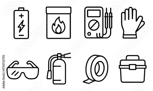 Lithium Battery Safety Icons