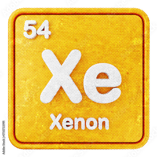 Foto 3d periodic table xenon halftone style