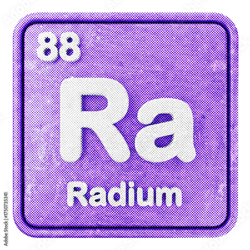Foto 3d periodic table radium halftone style