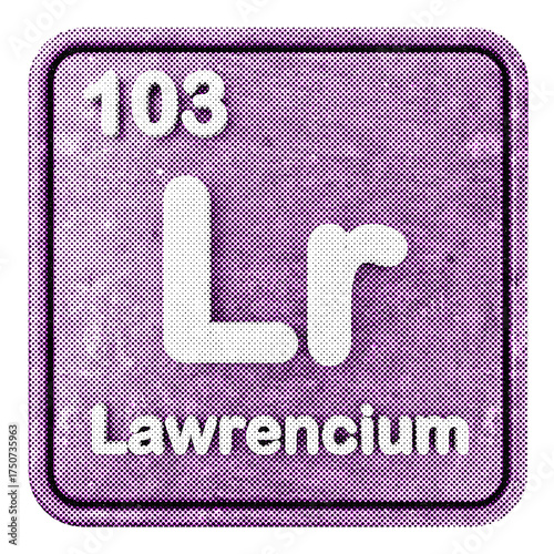 фотографія 3d periodic table lawrencium halftone style