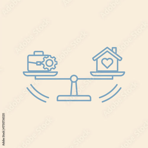 Balancing work and personal life on a scale, symbolizing a healthy work-life equilibrium and well-being