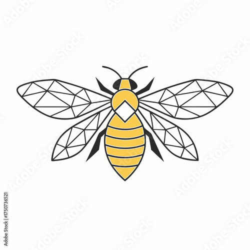 Bee Silhouette Vector – Black and White Honey Bee Icon Illustration