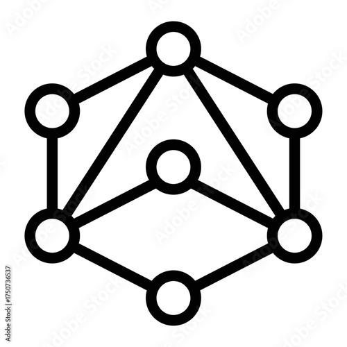 3d cube, molecule icon, vector illustration, sign on isolated background stock illustration