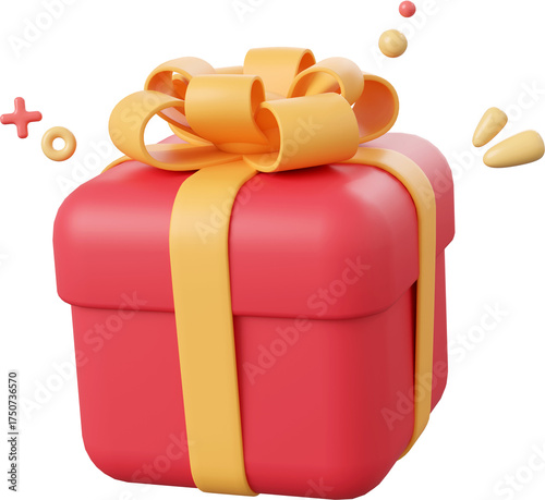 Christmas gifts box, Christmas theme elements 3d illustration