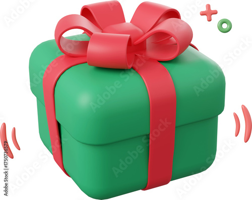 Christmas gifts box, Christmas theme elements 3d illustration