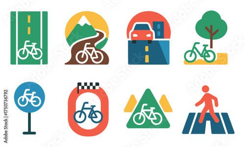 Cycling Icon Set