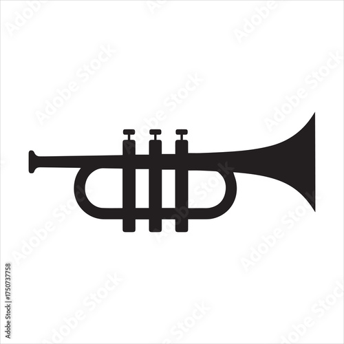Trumpet silhouette vector icon