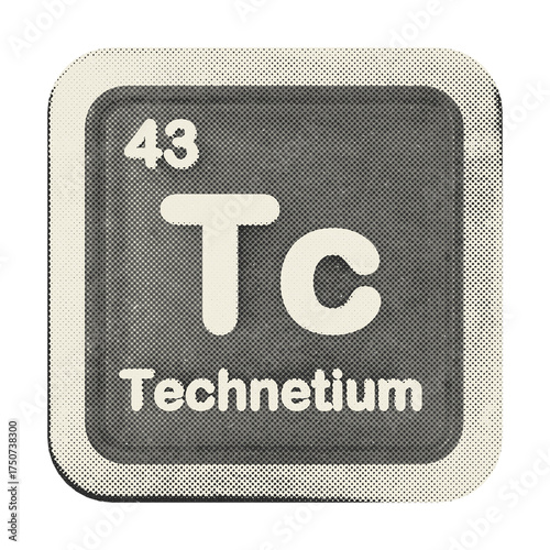 Obraz na plátně 3d periodic table technetium halftone style