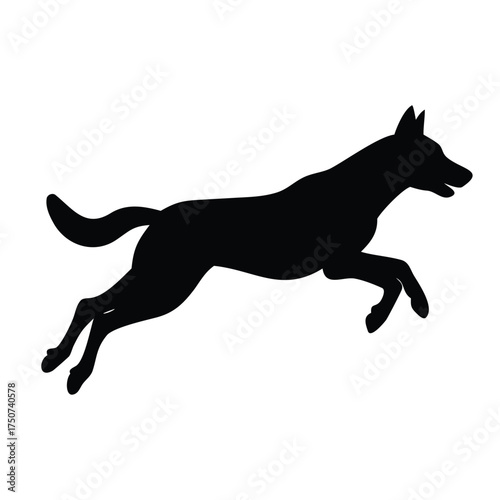 Running Dog Silhouette – Fast Animal, Pet Motion Symbol