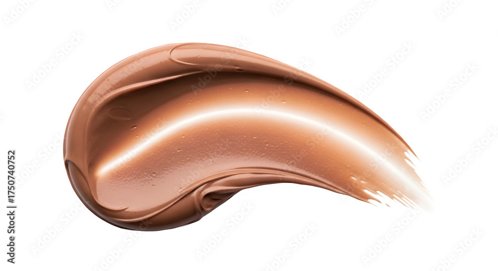Obraz premium Luxury bronze liquid makeup cosmetic swatch isolated on a white background for advertising