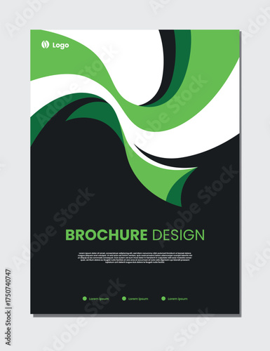 abstract background business brochure design template green black