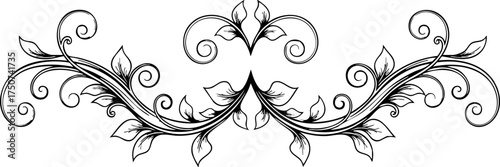 Slika na platnu Elegant flourish design element for invitations, cards, and branding projects, p
