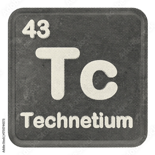 Foto 3d periodic table technetium halftone style
