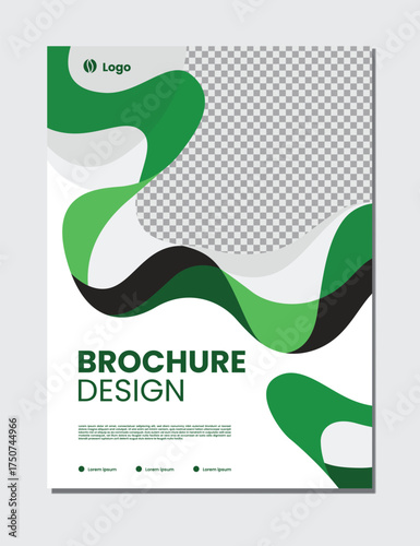 elegant green abstract background brochure design template
